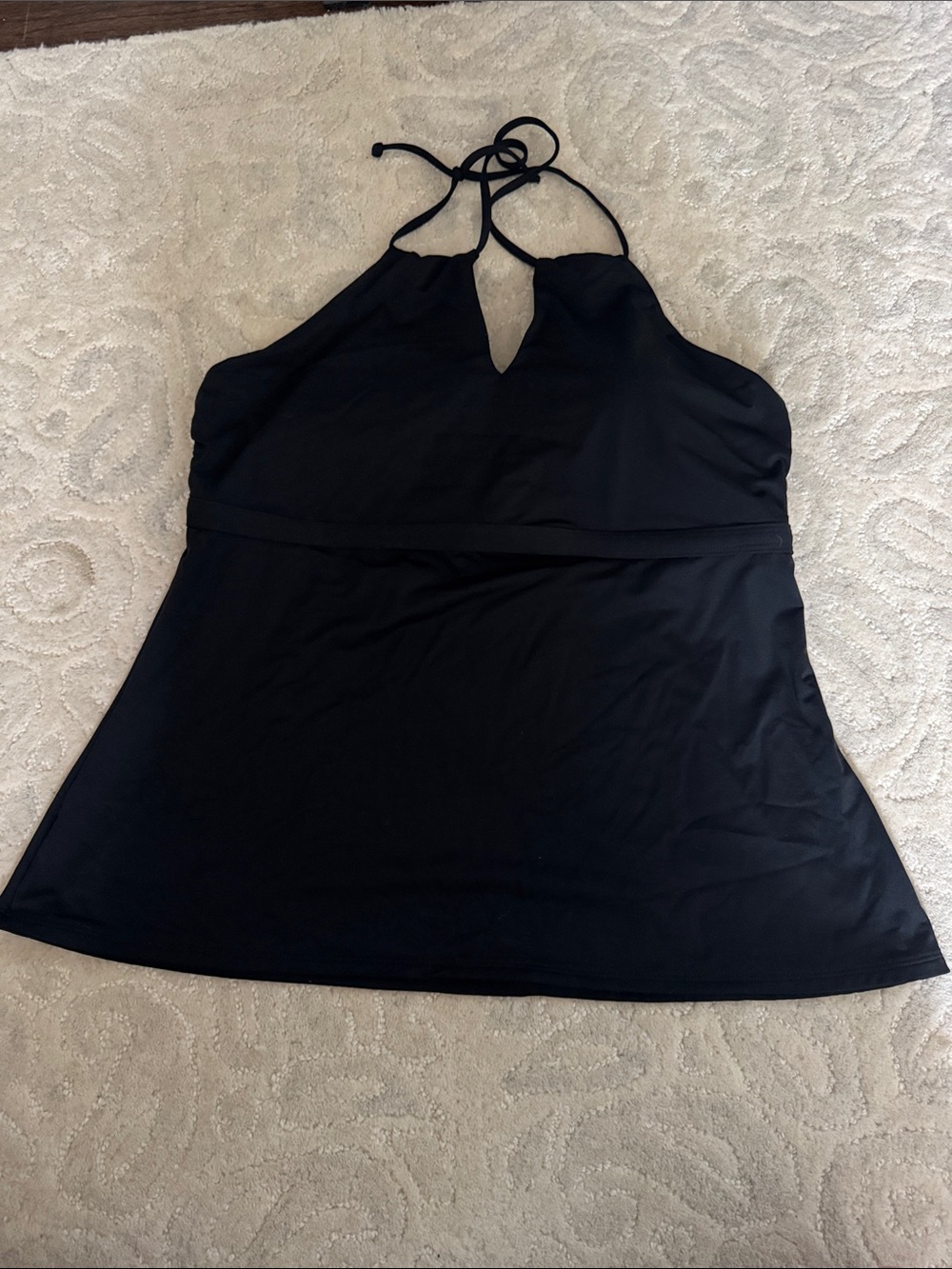 Athleta Black Halter Tankini Swim Top